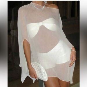 Sheer White Beach Cover-Up Dress